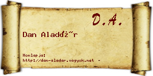 Dan Aladár névjegykártya