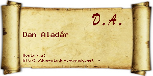 Dan Aladár névjegykártya